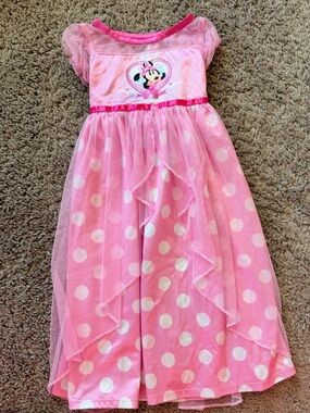 Disney Pink Polka Dot Minnie Mouse Nightgown Dress